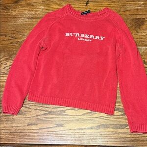 Burberry Red Crew Neck jumper Sweater